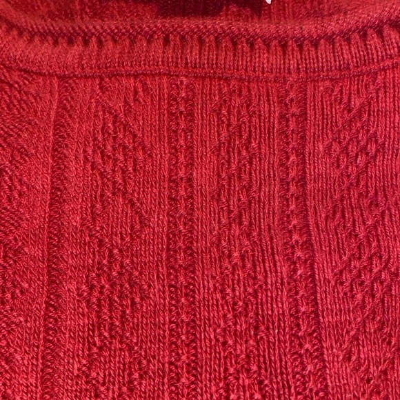 ABSOLUTELY COTTON knit sweater oversized long sleeve crewneck burgundy size M - Picture 3 of 9